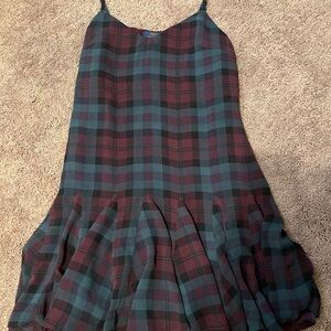 Polo Ralph Lauren Checkered Mini Dress - Teal and Maroon